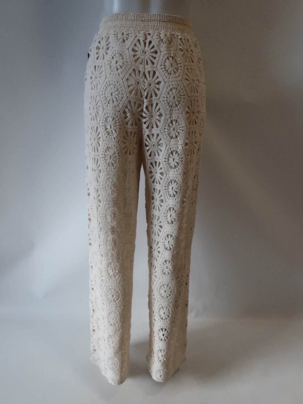 NWT Womens Misa Los Angeles Cream (Item- 211) Crochet  Pull-On Terra Pant S - Picture 9 of 15